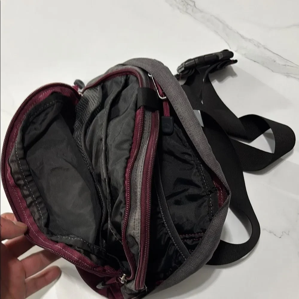The North Face Gray and Burgundy Men's Bag